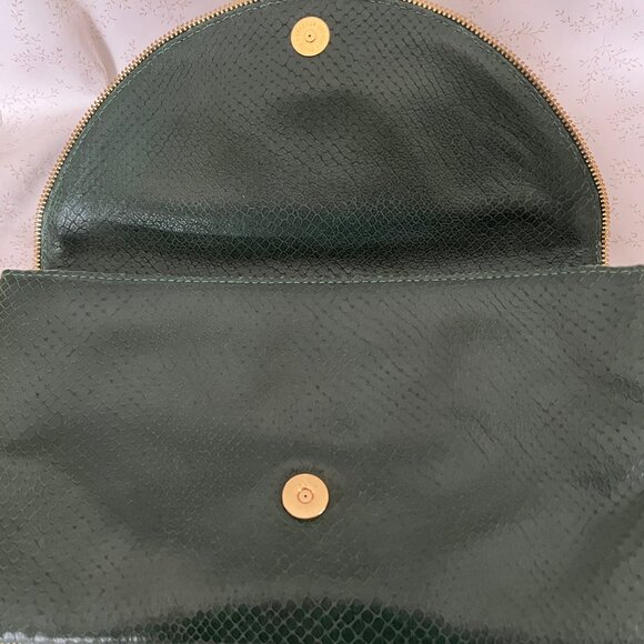 Lauren Merkin Clutch Bag in  Snakeskin Green - Picture 7 of 7